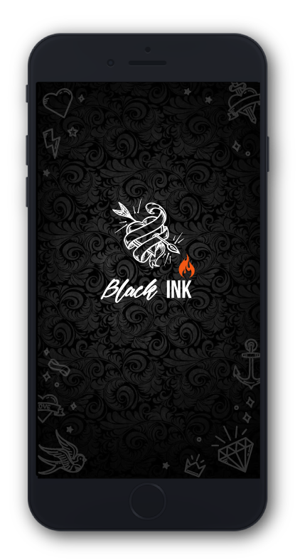Diseño de frontend, para aplicación  móvil INKBLACK - Screen inicio, Java -xml 